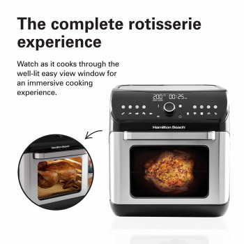 Hamilton Beach 12L Digital Air Fryer Oven, 16 Cooking Modes And 7 Accessories To Airfry, Bake, Roast, Rotisserie Grill, Toast, Dehydrate, Defrost, Reheat, Keep Warm, 2 Years Limited Warranty, Af1212-Me