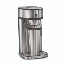 Hamilton Beach The Scoop Single-Serve Coffee Maker, Brews 250-410 Ml Cups Coffee In Mins, 2 Metal Filters, 2 Brew Settings, Adjustable Mug Stand, Stainless Steel, 1400W, 2 Years Warranty, 49981-SAU