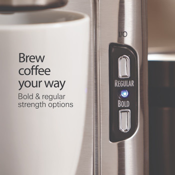 Hamilton Beach The Scoop Single-Serve Coffee Maker, Brews 250-410 Ml Cups Coffee In Mins, 2 Metal Filters, 2 Brew Settings, Adjustable Mug Stand, Stainless Steel, 1400W, 2 Years Warranty, 49981-SAU