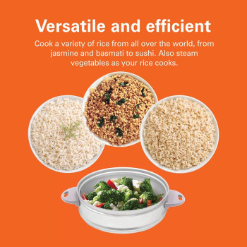 Hamilton Beach 1.5L Rice Cooker & Steamer, 16 Cups Cooked (8 Cups Uncooked) Rice Capacity, Removable Easy To Clean Non-Stick Pot, One-Touch Healthy Cooked Meals, 500W, 2 Year Warranty, Black, 37517-Me