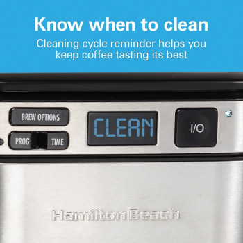 Hamilton Beach Frontfill 12 Cup Programmable Coffee Maker, 1.7L Glass Carafe, 950W, Wake Up Ready, 3 Brewing Options, Reusable Mesh Filter, Clean Reminder, Auto Shut Off, 2 Years Warranty, 46310-ME