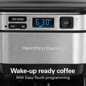 Hamilton Beach Frontfill 12 Cup Programmable Coffee Maker, 1.7L Glass Carafe, 950W, Wake Up Ready, 3 Brewing Options, Reusable Mesh Filter, Clean Reminder, Auto Shut Off, 2 Years Warranty, 46310-ME