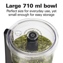 Hamilton Beach Stack and Press Food Chopper, 710 Ml / 3 Cup Capacity, 350W, Chop, Puree, Emulsify, Easy Cleaning With Removable Bowl And Blade, Cord Wrap For Easy Storage, 2 Years Warranty, 72850-ME