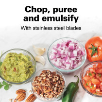 Hamilton Beach Stack and Press Food Chopper, 710 Ml / 3 Cup Capacity, 350W, Chop, Puree, Emulsify, Easy Cleaning With Removable Bowl And Blade, Cord Wrap For Easy Storage, 2 Years Warranty, 72850-ME