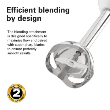 Hamilton Beach 600W Hand Blender With 500Ml Chopper, Whisker, 700Ml Beaker, Variable Speed Dial And Turbo Boost - Blend, Whip, Chop, Mix And Puree All In One, 2 Storage Lids, 2 Years Warranty, Hb6040-Me