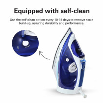 Hamilton Beach Steam Iron 2500W, Ceramic Soleplate, Auto-Shut Off, Vertical Steam,35G/Min Steam,Water Spray,Steam Shot, Dry, Eco And Max Settings, 300Ml, Anti-Drip, Anti-Calc, Self Clean, 2 Yrs Warranty