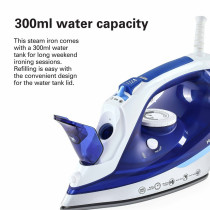 Hamilton Beach Steam Iron 2500W, Ceramic Soleplate, Auto-Shut Off, Vertical Steam,35G/Min Steam,Water Spray,Steam Shot, Dry, Eco And Max Settings, 300Ml, Anti-Drip, Anti-Calc, Self Clean, 2 Yrs Warranty