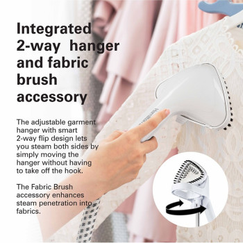 Hamilton Beach Garment Steamer With Fabric Brush, 1700W, 38G/Min Steam Flow, 4 Steam Modes, Stainless Steel Soleplate, 1700Ml Tank, 45 Mins Steam Without Breaks, 2 Way Clothes Rail, 2 Yrs Warranty