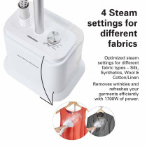 Hamilton Beach Garment Steamer With Fabric Brush, 1700W, 38G/Min Steam Flow, 4 Steam Modes, Stainless Steel Soleplate, 1700Ml Tank, 45 Mins Steam Without Breaks, 2 Way Clothes Rail, 2 Yrs Warranty