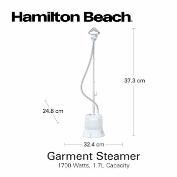 Hamilton Beach Garment Steamer With Fabric Brush, 1700W, 38G/Min Steam Flow, 4 Steam Modes, Stainless Steel Soleplate, 1700Ml Tank, 45 Mins Steam Without Breaks, 2 Way Clothes Rail, 2 Yrs Warranty