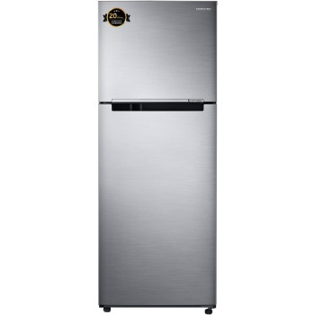 Samsung Tmf Refrigerator, Twin Cooling PlUS, Tempered Glass Shelves, Dit Silver Finish, 384 Litres, 20 Year Warranty on Digital Inverter Compressor