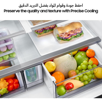 Samsung 602 Liters Net Capacity  French side by side Refrigerator, RF65A90TEB1/AE, Black DOI, Triple Cooling Precise Cooling, 20 Year Warranty on Digital Inverter Compressor