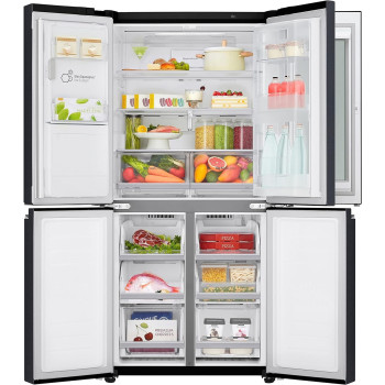 LG Slim French Door Fridge, InstaView Door-in-Door, Matte Black Color - GR-X29FTQEL