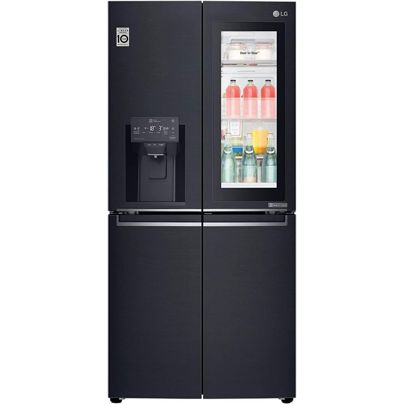 LG Slim French Door Fridge, InstaView Door-in-Door, Matte Black Color - GR-X29FTQEL