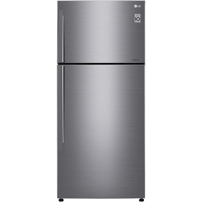 LG Top Mount 509 Liters Refrigerator, Smart Inverter Compressor, Dark Graphite Color, 10 Years Warranty on Compressor - GN-C782HQCL