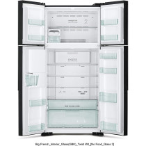 Hitachi 760L Gross Side By Side 4 Doors Premium Refrigerator, RW760PUK7GBK, 10 Year Warranty on Inverter Compressor, Glass Black
