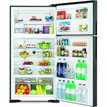 Hitachi 990L Gross Top Mount Double Door Premium Refrigerator RV990PUK1KBSL, 10 Year Warranty on Inverter Compressor, Brilliant Silver