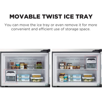 Hitachi 256L Gross Top Mount Double Door Refrigerator RH330PUK7KBSL, 2 Doors No Frost Fridge Freezer, High Power Inverter Compressor, Brilliant Silver