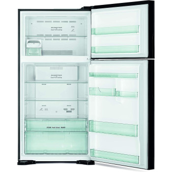 Hitachi 715L Gross Top Mount Double Door Refrigerator RV715PUK7KPSV, 10-Year Warranty on Inverter Compressor, Premium Silver
