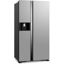 Hitachi 700L Gross Side by Side 2 Door Refrigerator RSX700GPUK0GS, 10 Year Warranty on Inverter Compressor, Glass Silver