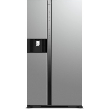 Hitachi 700L Gross Side by Side 2 Door Refrigerator RSX700GPUK0GS, 10 Year Warranty on Inverter Compressor, Glass Silver