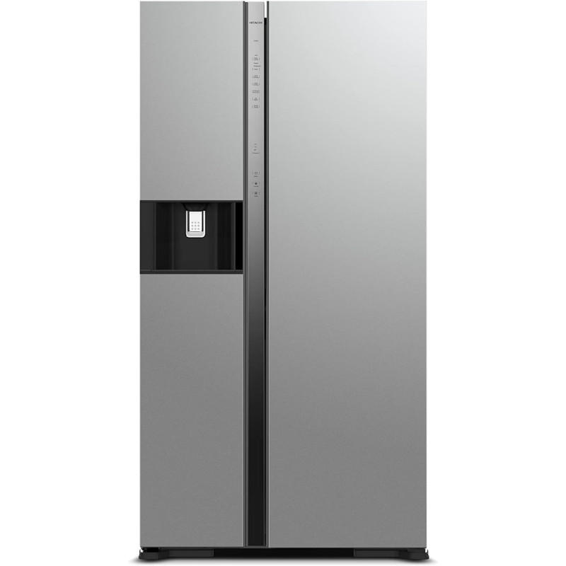 Hitachi 700L Gross Side by Side 2 Door Refrigerator RSX700GPUK0GS, 10 Year Warranty on Inverter Compressor, Glass Silver