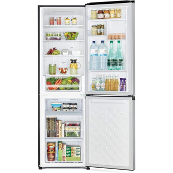 Hitachi 410L Gross Bottom Mount Double Door Refrigerator, 2 Doors No Frost Fridge Freezer, Inverter Control, Premium Silver, RB410PUK6PSV