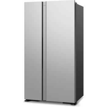 Hitachi 700L Gross Side by Side 2 Door Refrigerator RS700PUK0GBS, 10 Year Warranty on Inverter Compressor, Glass Silver
