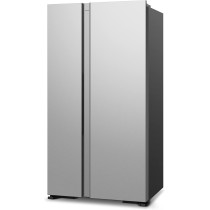 Hitachi 700L Gross Side by Side 2 Door Refrigerator RS700PUK0GBS, 10 Year Warranty on Inverter Compressor, Glass Silver