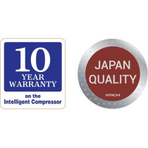 Hitachi 700L Gross Side by Side 2 Door Refrigerator RS700PUK0GBS, 10 Year Warranty on Inverter Compressor, Glass Silver