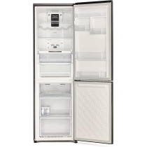 Hitachi 410L Gross Bottom Mount Double Door Refrigerator RBG410PUK6XGBK, 10 Year Warranty on Inverter Compressor, Glass Black