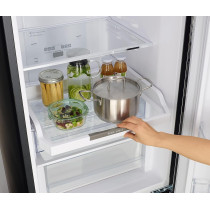 Hitachi 410L Gross Bottom Mount Double Door Refrigerator RBG410PUK6XGBK, 10 Year Warranty on Inverter Compressor, Glass Black
