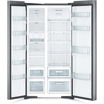 Hitachi 700L Gross Side by Side 2 Door Refrigerator No Frost , RS700PUK0GBK, 10 Year Warranty on Inverter Compressor, Glass Black