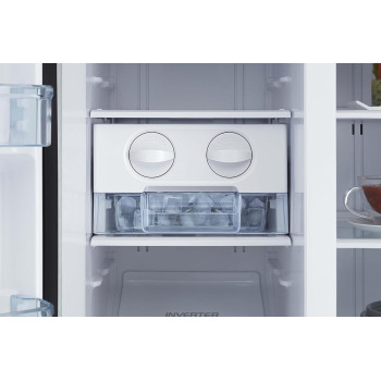 Hitachi 700L Gross Side by Side 2 Door Refrigerator No Frost , RS700PUK0GBK, 10 Year Warranty on Inverter Compressor, Glass Black