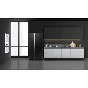 Hitachi 700L Gross Side by Side 2 Door Refrigerator No Frost , RS700PUK0GBK, 10 Year Warranty on Inverter Compressor, Glass Black