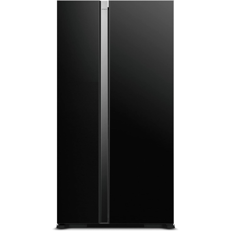 Hitachi 700L Gross Side by Side 2 Door Refrigerator No Frost , RS700PUK0GBK, 10 Year Warranty on Inverter Compressor, Glass Black