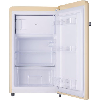Hoover 123 Liters Single Door Retro Style Refrigerator, Compact Size Free Standing Fridge, HSD-K123-RW (Cream)