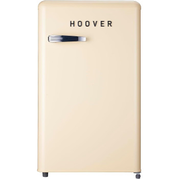 Hoover 123 Liters Single Door Retro Style Refrigerator, Compact Size Free Standing Fridge, HSD-K123-RW (Cream)