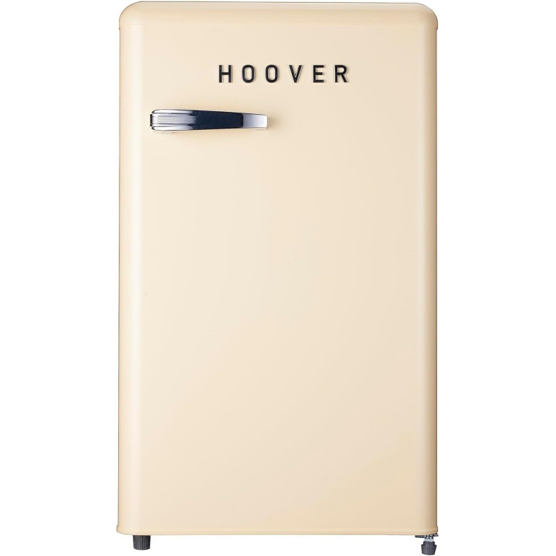 Hoover 123 Liters Single Door Retro Style Refrigerator, Compact Size Free Standing Fridge, HSD-K123-RW (Cream)