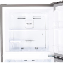 Hoover 300 Liters Double Door Refrigerator, 2 Glass Shelves, 3 Bottle Storage Racks, Reversible Door, Frost Free Fridge, Steel Finish, Led Lights, HTR-H300S (Silver)