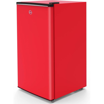 Hoover 118 Liters Single Door Refrigerator, Compact Small Size Free Standing Fridge, Best for Mini Bar, Home, Office, Bedroom, Kids Room, Red Color, HSD-K118-R