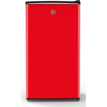 Hoover 118 Liters Single Door Refrigerator, Compact Small Size Free Standing Fridge, Best for Mini Bar, Home, Office, Bedroom, Kids Room, Red Color, HSD-K118-R