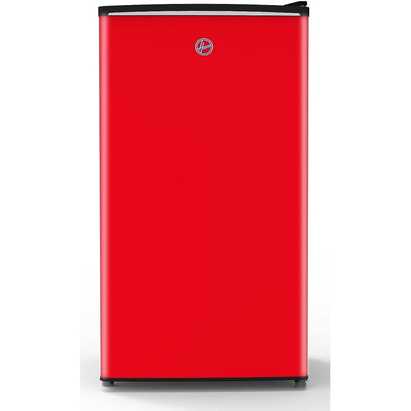 Hoover 118 Liters Single Door Refrigerator, Compact Small Size Free Standing Fridge, Best for Mini Bar, Home, Office, Bedroom, Kids Room, Red Color, HSD-K118-R
