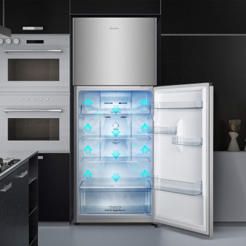 Hisense 599 Liter Refrigerator Double Door Top Mount Silver Model RT599N4ASU, Min 1 year manufacturer warranty