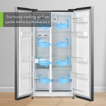 Panasonic 700 Liters, Side By Side Refrigerator, Stainless Steel Finish- NR-BS703MS, 10 Year Compressor Warranty