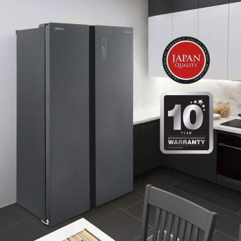 Panasonic 700 Liters, Side By Side Refrigerator, Stainless Steel Finish- NR-BS703MS, 10 Year Compressor Warranty