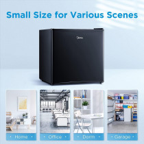 Midea Whs-65LB1 Compact Refrigerator (1.6cu. ft, Black)