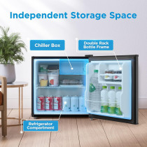 Midea Whs-65LB1 Compact Refrigerator (1.6cu. ft, Black)