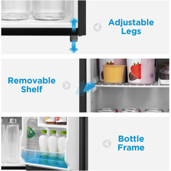 Midea Whs-65LB1 Compact Refrigerator (1.6cu. ft, Black)