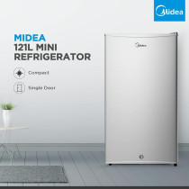 Midea 120L Single Door Refrigerator with Separate Chiller Compartment, 2L Bottle Holder, Adjustable Legs, 5 Year Compressor Warranty, Mini Fridge for Kitchen, Bedroom, Office and Bar, MDRD133FGE